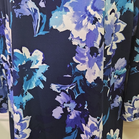 ROZ & Ali Navy Blue Multi-Color Floral Midi Dress, X-Large - Picture 12 of 16